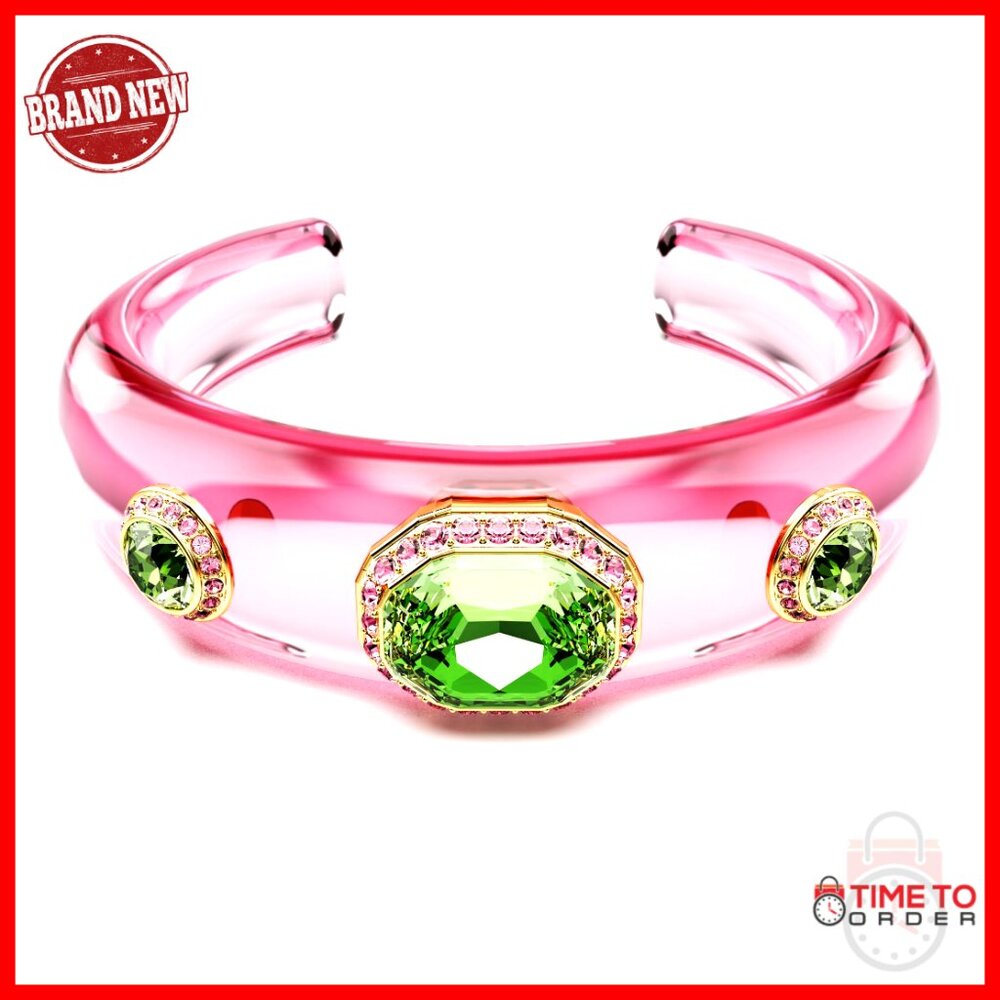 Crystal Cuff Bracelet Gold Tone Elegant Chic Statement Jewelry Lobster Clasp